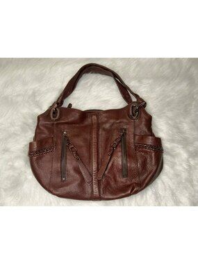 B. MAKOWSKY Alice Shopper Shoulder Bag Brown Brandy 16" x 11"